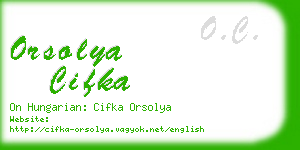 orsolya cifka business card